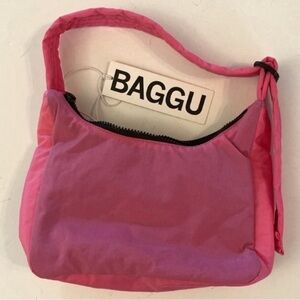 Baggu mini nylon Two-Tone Pink Shoulder Bag NEW